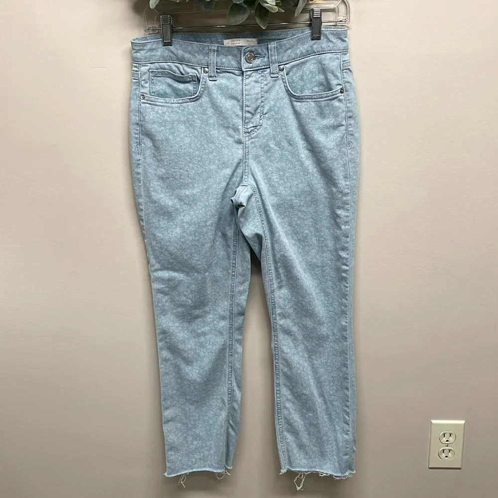 LC Lauren Conrad Skinny Crop Denim Jeans Floral Print 10